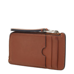 ロエベ アナグラム パズル コインケース カードケース ブラウン ピンク ホワイト レザー レディース LOEWE 【中古】