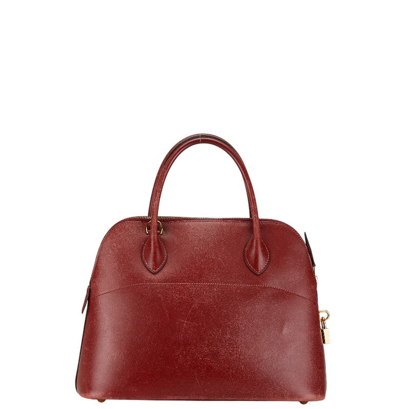エルメス ボリード31 ハンドバッグ ショルダーバッグ 2WAY ボルドー ワインレッド カーフ レディース HERMES 【中古】