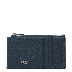 フェンディ セレリア フラグメントケース カードケース ネイビー レッド レザー レディース FENDI 【中古】