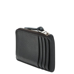 ロエベ アナグラム L字ファスナー フラグメントケース カードケース ブラック レザー メンズ LOEWE 【中古】