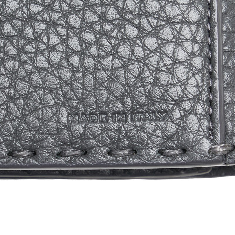 フェンディ セレリア ピーカブー 長財布 8M0308 グレー シルバー レザー レディース FENDI 【中古】