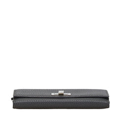 フェンディ セレリア ピーカブー 長財布 8M0308 グレー シルバー レザー レディース FENDI 【中古】