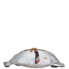 バーバリーブルーレーベル チェック ボディバッグ ウエストバッグ シルバー ナイロン レディース BURBERRY BLUE LABEL 【中古】