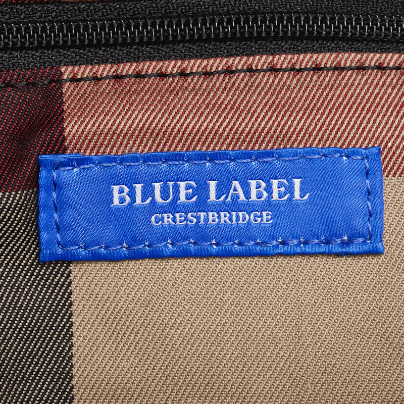 バーバリーブルーレーベル チェック ボディバッグ ウエストバッグ シルバー ナイロン レディース BURBERRY BLUE LABEL 【中古】
