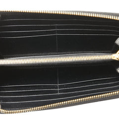 プラダ ラウンドファスナー 長財布 1ML506 ブラック レザー レディース PRADA 【中古】