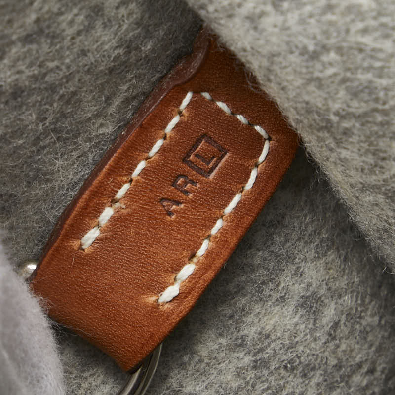 エルメス サックカリミMM トートバッグ ショルダーバッグ グレー フェルト カーフレザー レディース HERMES 【中古】