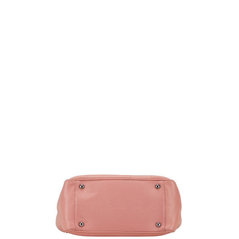 シャネル チョコバー トートバッグ ピンク キャビアスキン レディース CHANEL 【中古】