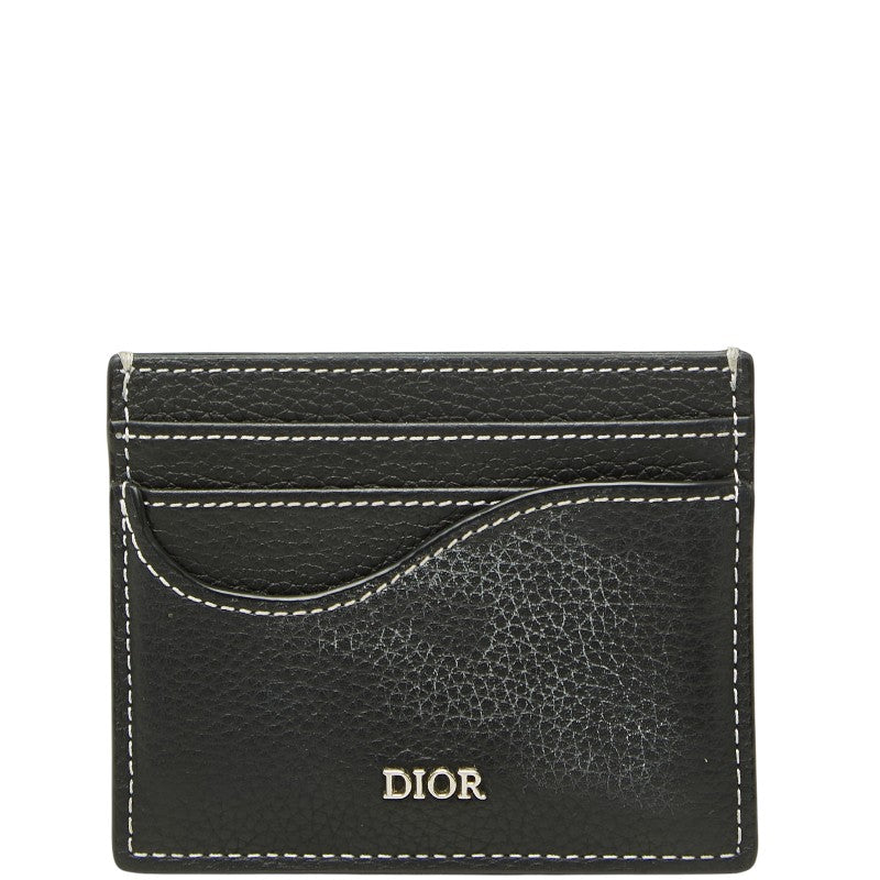 ディオール サドル カードホルダー カードケース 12-BO-0253 ブラック グレインドカーフスキン レディース Dior 【中古】