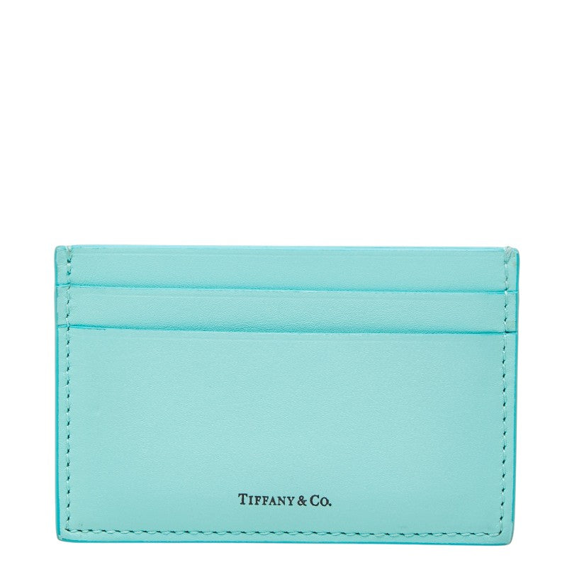 ティファニー カードケース パスケース ティファニーブルー レザー レディース TIFFANY&Co. 【中古】
