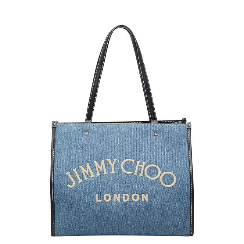 ジミーチュウ VARENNE ヴァレンヌ トートバッグ ハンドバッグ インディゴブルー デニム レザー レディース JIMMY CHOO 【中古】