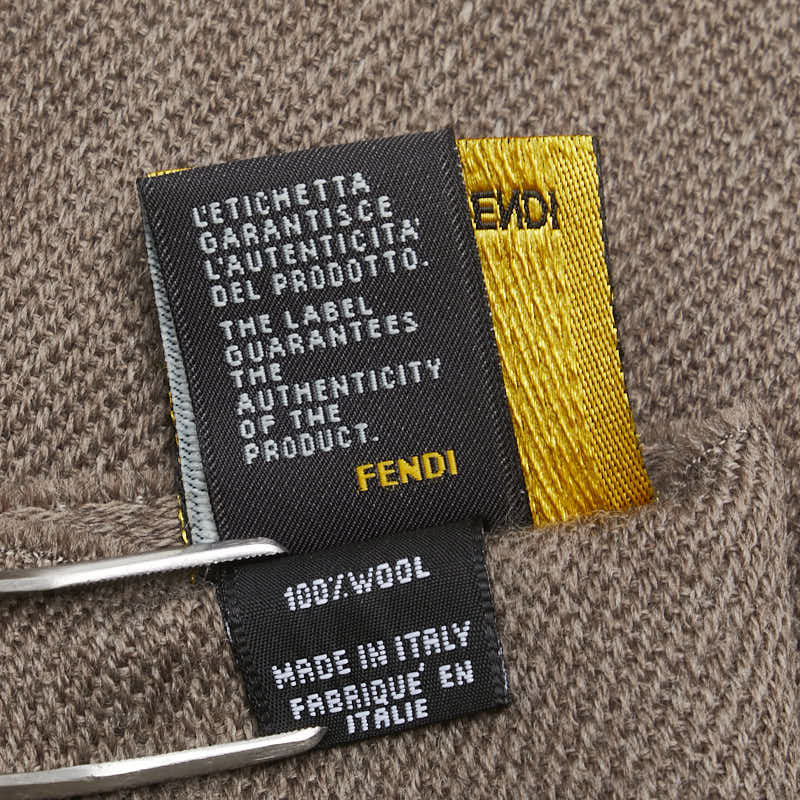 フェンディ FF柄 マフラー ブラウン ウール レディース FENDI 【中古】