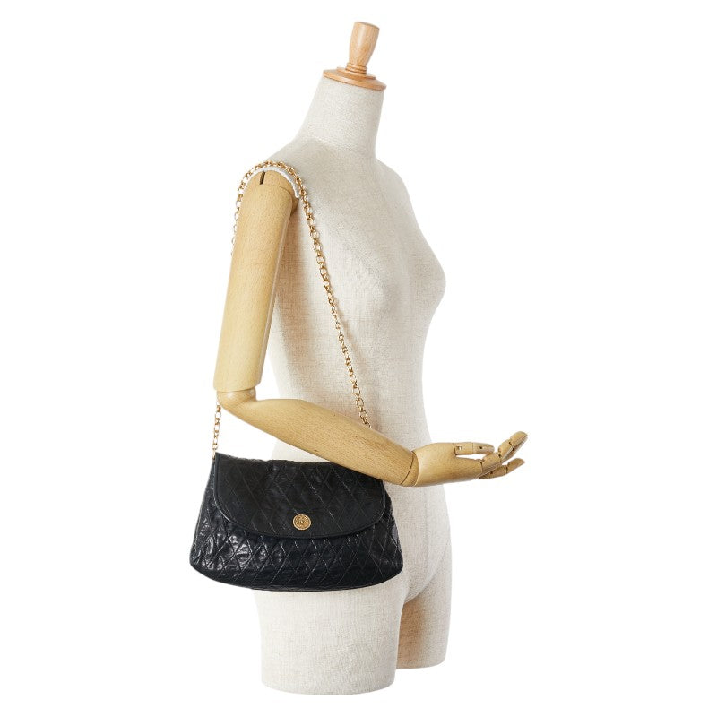 シャネル ココマーク マトラッセ チェーン ワンショルダーバッグ ブラック ラムスキン レディース CHANEL 【中古】