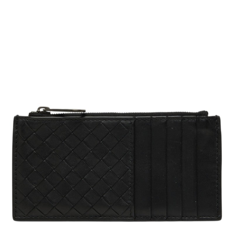 ボッテガヴェネタ イントレチャート カードケース ブラック レザー メンズ BOTTEGAVENETA 中古