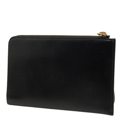 バーバリー TBロゴ パスポートケース ウォレット ポーチ 小銭入れ ブラック レザー レディース BURBERRY 中古