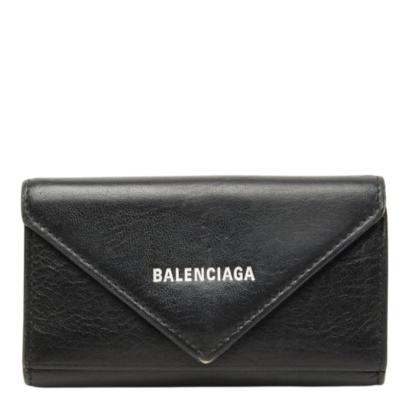 バレンシアガ ペーパー 6連 キーケース 499204 ブラック レザー レディース BALENCIAGA 中古