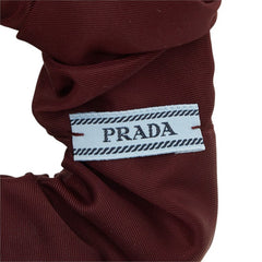 プラダ リ ナイロン 三角ロゴプレート シュシュ ヘアアクセサリー ブラウン ナイロン レディース PRADA 中古