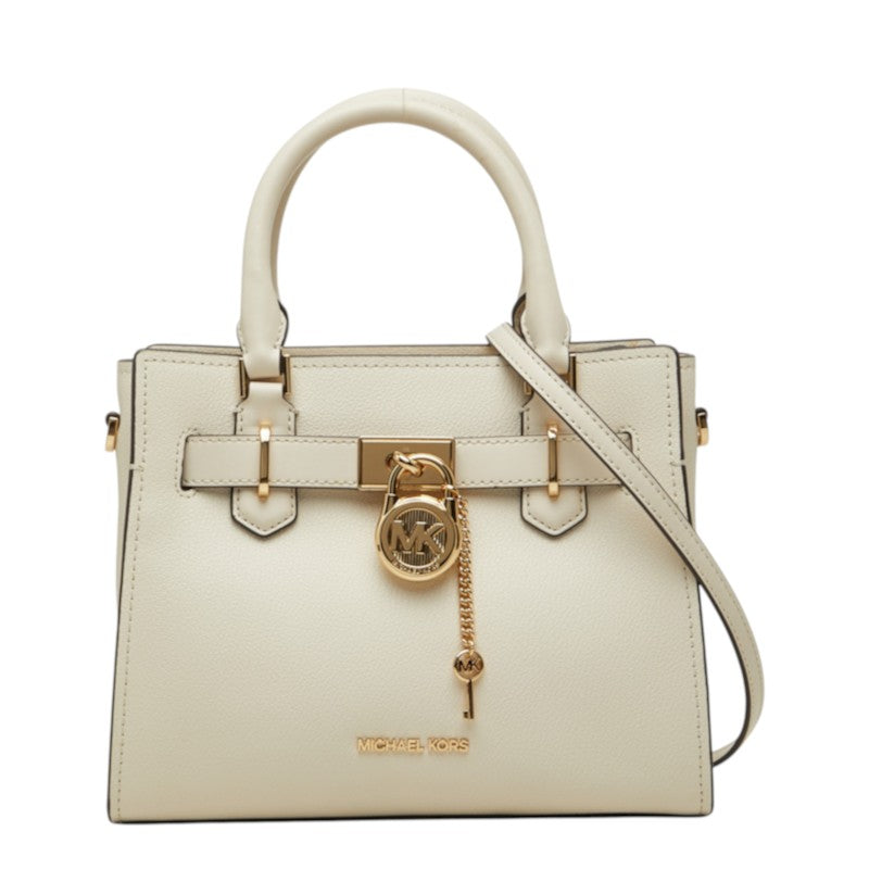 マイケルコース LANDON サッチェル スモール ハンドバッグ ショルダーバッグ 2WAY ホワイト アイボリー レザー レディース Michael Kors 中古
