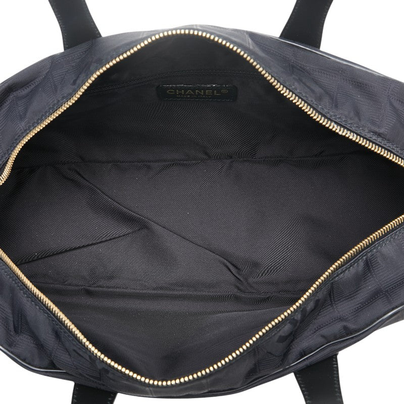 シャネル ニュートラベルライン ミニボストンバッグ ハンドバッグ ブラック ナイロン レザー レディース CHANEL 【中古】