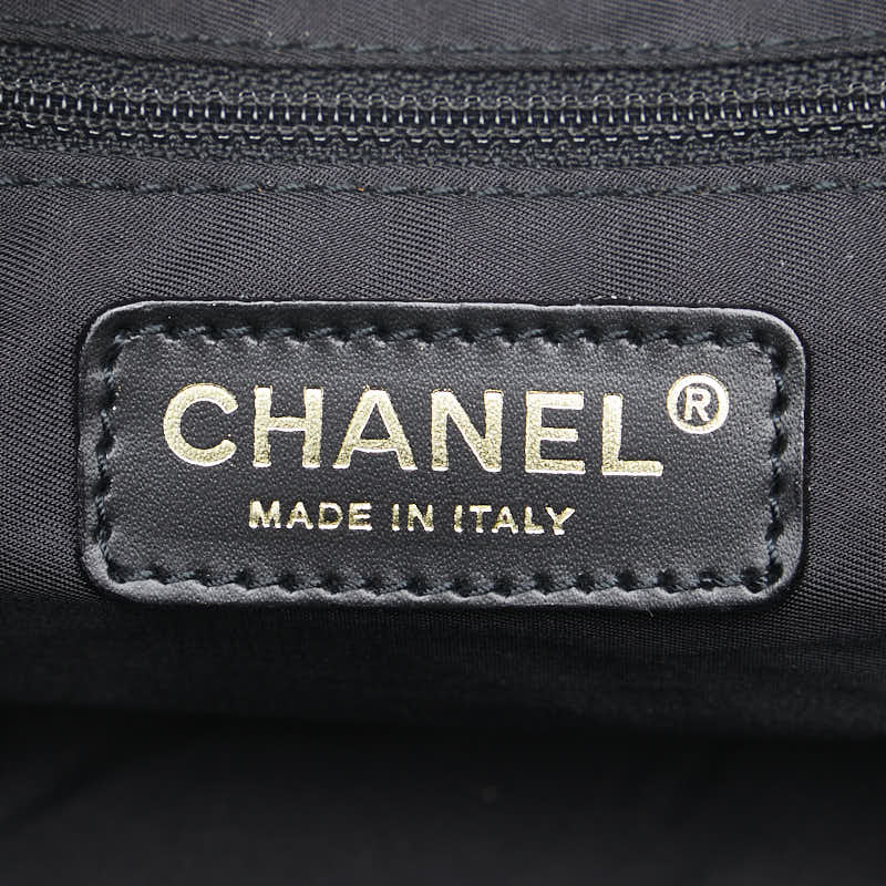 シャネル ニュートラベルライン ミニボストンバッグ ハンドバッグ ブラック ナイロン レザー レディース CHANEL 【中古】