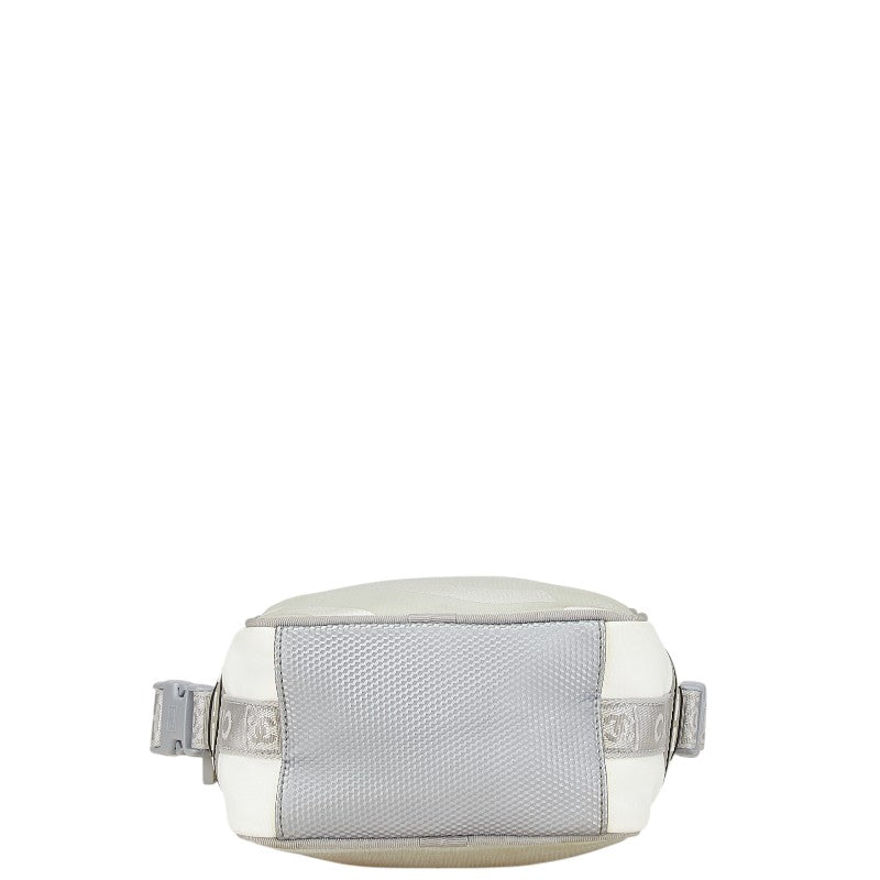 シャネル スポーツライン ココマーク 斜め掛け ショルダーバッグ ホワイト グレー ナイロン レディース CHANEL 【中古】