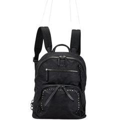 トゥミ スタッズ カモフラージュ 迷彩 リュック バックパック ブラック ナイロン レザー レディース TUMI 【中古】