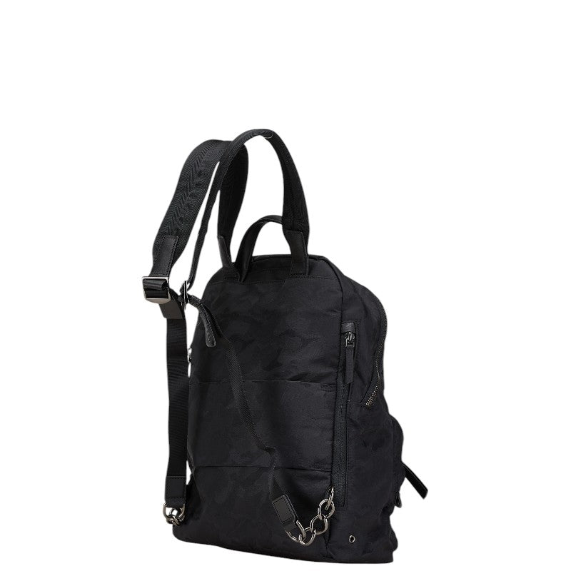 トゥミ スタッズ カモフラージュ 迷彩 リュック バックパック ブラック ナイロン レザー レディース TUMI 【中古】