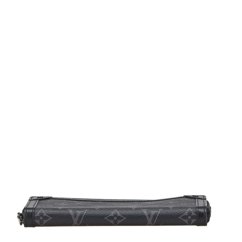 ルイ ヴィトン モングラム エクリプス トランク ジッピーウォレット ラウンドファスナー 長財布 M80558 ブラック PVC レザー レディース LOUIS VUITTON 【中古】
