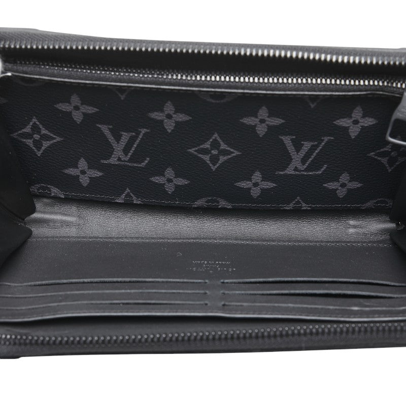 ルイ ヴィトン モングラム エクリプス トランク ジッピーウォレット ラウンドファスナー 長財布 M80558 ブラック PVC レザー レディース LOUIS VUITTON 【中古】