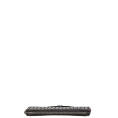 ボッテガヴェネタ イントレチャート ラウンドファスナー 長財布 トラベルウォレット ブラウン レザー メンズ BOTTEGAVENETA 【中古】