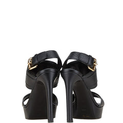 ルイ ヴィトン ホライゾン ヒール サンダル サイズ：36 ブラック レザー レディース LOUIS VUITTON 【中古】