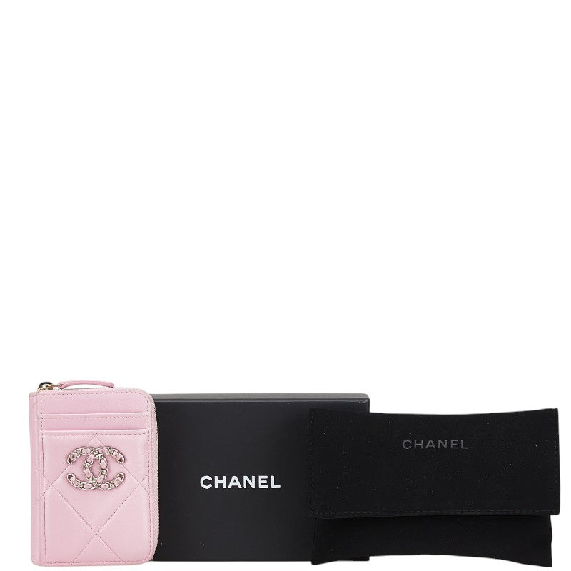 シャネル マトラッセ シャネル19 ココマーク コインケース AP2701 ピンク ラムスキン レディース CHANEL 【中古】