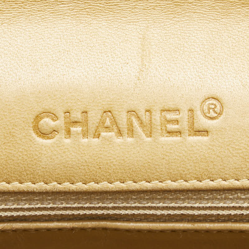 シャネル ワイルドステッチ チョコバー チェーン ショルダーバッグ ベージュ ラムスキン レディース CHANEL 【中古】