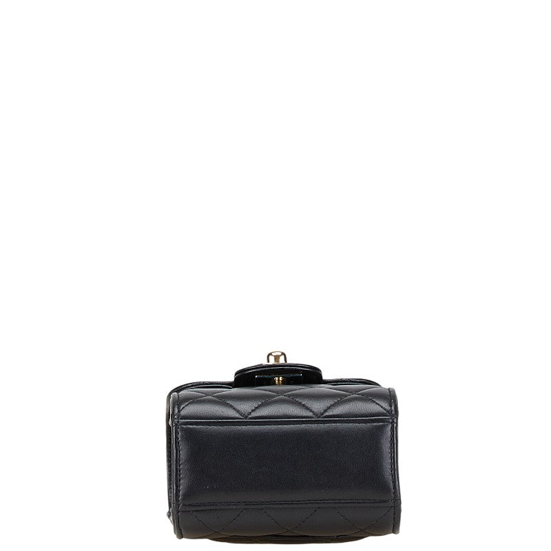 シャネル マトラッセ ココマーク 斜め掛け チェーン ショルダーバッグ ブラック ラムスキン レディース CHANEL 【中古】