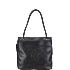 シャネル ココマーク トートバッグ ショルダーバッグ ブラック キャビアスキン レディース CHANEL 【中古】