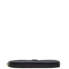 サンローラン YSLロゴ カサンドラ 長財布 ラウンドファスナー ブラック レザー レディース SAINT LAURENT 【中古】