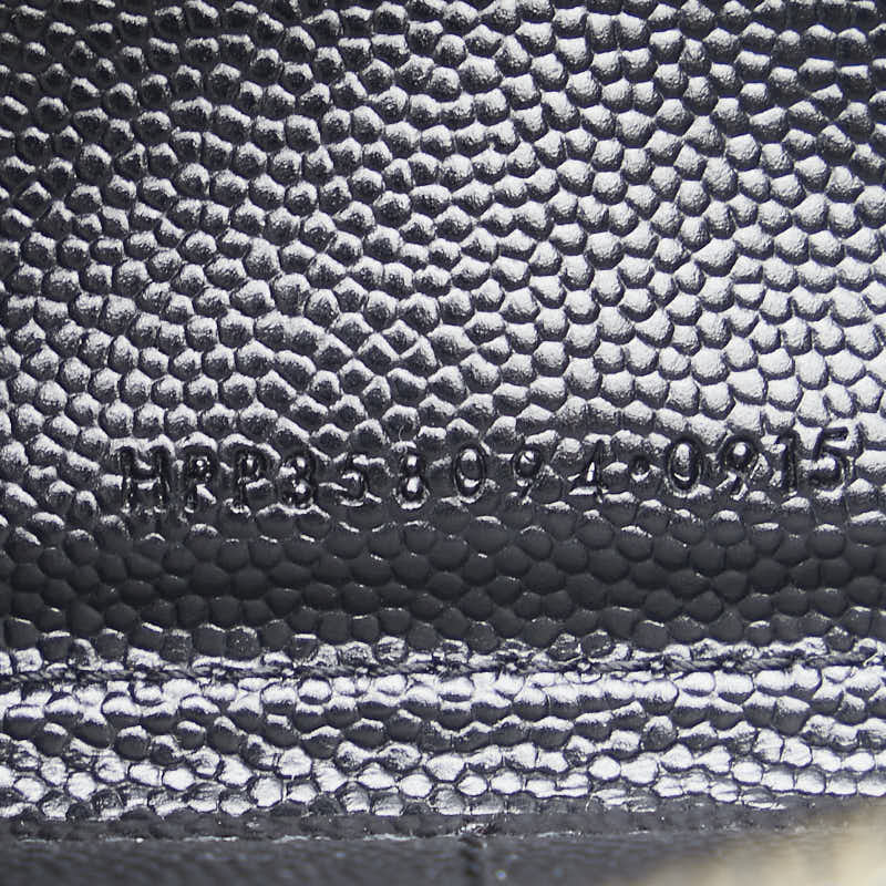 サンローラン YSLロゴ カサンドラ 長財布 ラウンドファスナー ブラック レザー レディース SAINT LAURENT 【中古】