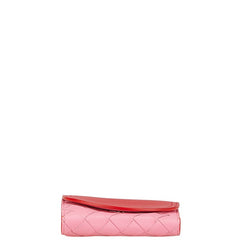 ボッテガヴェネタ イントレチャート 二つ折り財布 577841 ピンク レッド レザー レディース BOTTEGAVENETA 【中古】