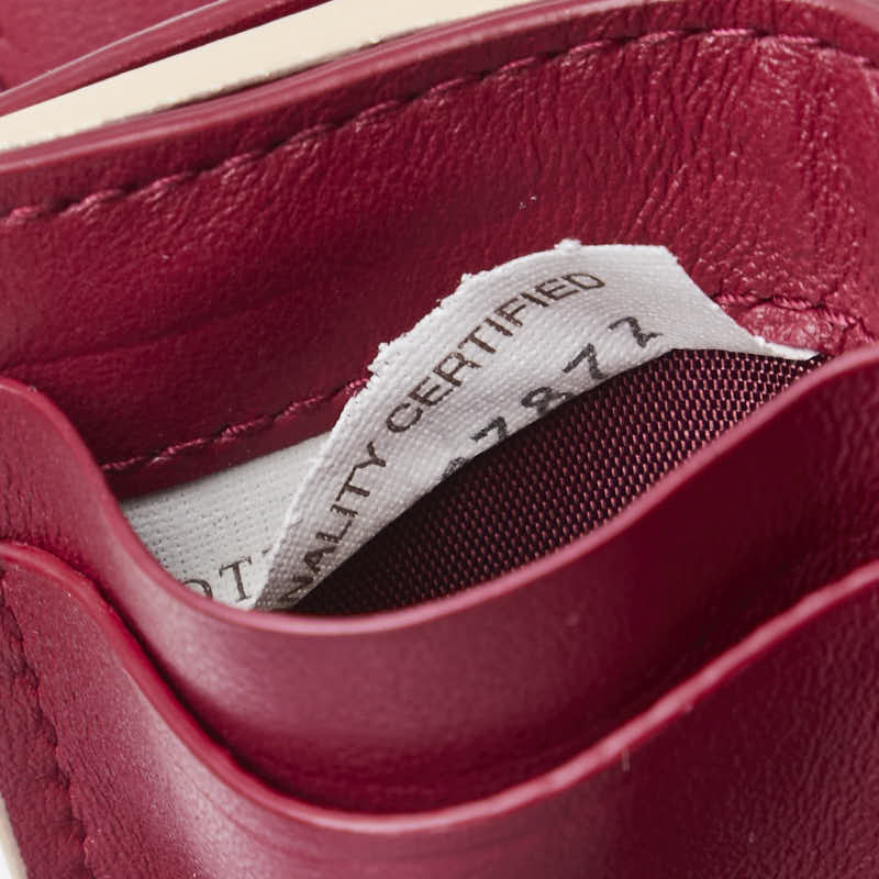 ボッテガヴェネタ イントレチャート 三つ折り財布 ベージュ ピンク レザー レディース BOTTEGAVENETA 【中古】