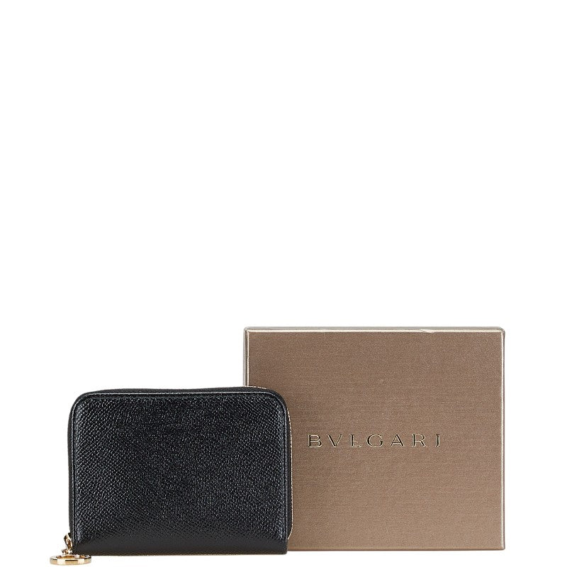 ブルガリ ブルガリブルガリ ラウンドファスナー コインケース 小銭入れ ブラック レザー メンズ BVLGARI 【中古】