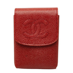 シャネル ココマーク シガレットケース レッド キャビアスキン レディース CHANEL 中古