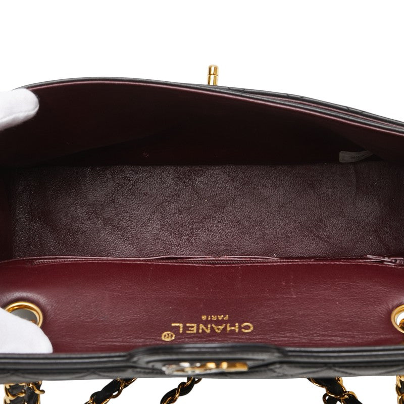 シャネル マトラッセ ココマーク パリ限定 チェーン ショルダーバッグ ハンドバッグ ブラック ラムスキン レディース CHANEL 【中古】