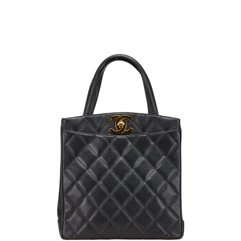 シャネル マトラッセ ココマーク ハンドバッグ ブラック キャビアスキン レディース CHANEL 【中古】