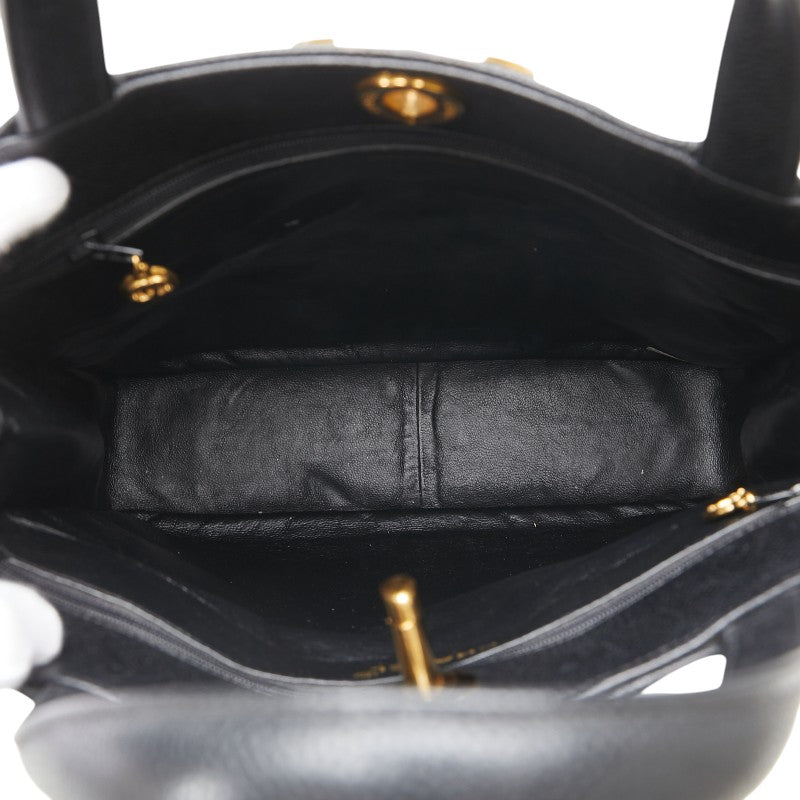 シャネル マトラッセ ココマーク ハンドバッグ ブラック キャビアスキン レディース CHANEL 【中古】
