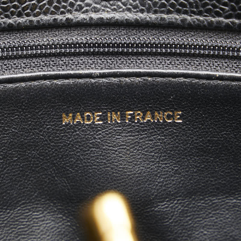 シャネル マトラッセ ココマーク ハンドバッグ ブラック キャビアスキン レディース CHANEL 【中古】
