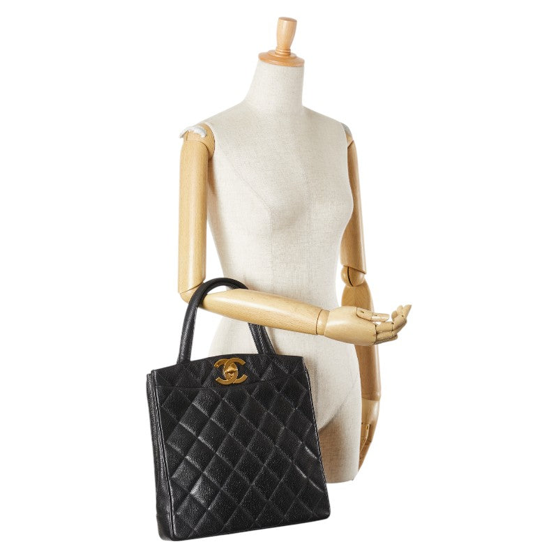 シャネル マトラッセ ココマーク ハンドバッグ ブラック キャビアスキン レディース CHANEL 【中古】
