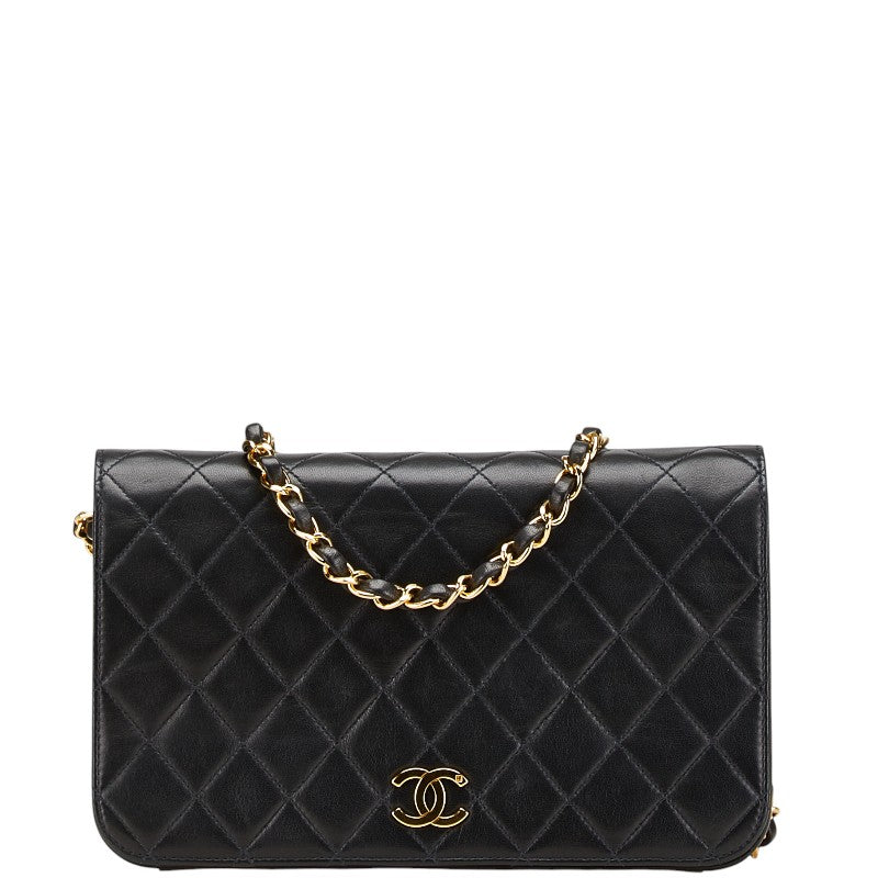 シャネル マトラッセ ココマーク プッシュロック チェーン ショルダーバッグ ブラック ラムスキン レディース CHANEL 【中古】