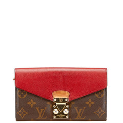 ルイ ヴィトン モノグラム ポルトフォイユ パラス 長財布 M58414 ブラウン レッド レザー PVC レディース LOUIS VUITTON 【中古】