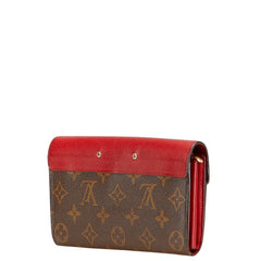 ルイ ヴィトン モノグラム ポルトフォイユ パラス 長財布 M58414 ブラウン レッド レザー PVC レディース LOUIS VUITTON 【中古】