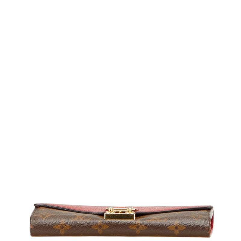 ルイ ヴィトン モノグラム ポルトフォイユ パラス 長財布 M58414 ブラウン レッド レザー PVC レディース LOUIS VUITTON 【中古】
