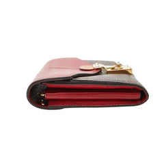 ルイ ヴィトン モノグラム ポルトフォイユ パラス 長財布 M58414 ブラウン レッド レザー PVC レディース LOUIS VUITTON 【中古】